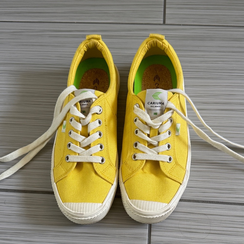 Cariuma Yellow Sneakers in Size US 7 (EU 38) - Worn Only Twice!